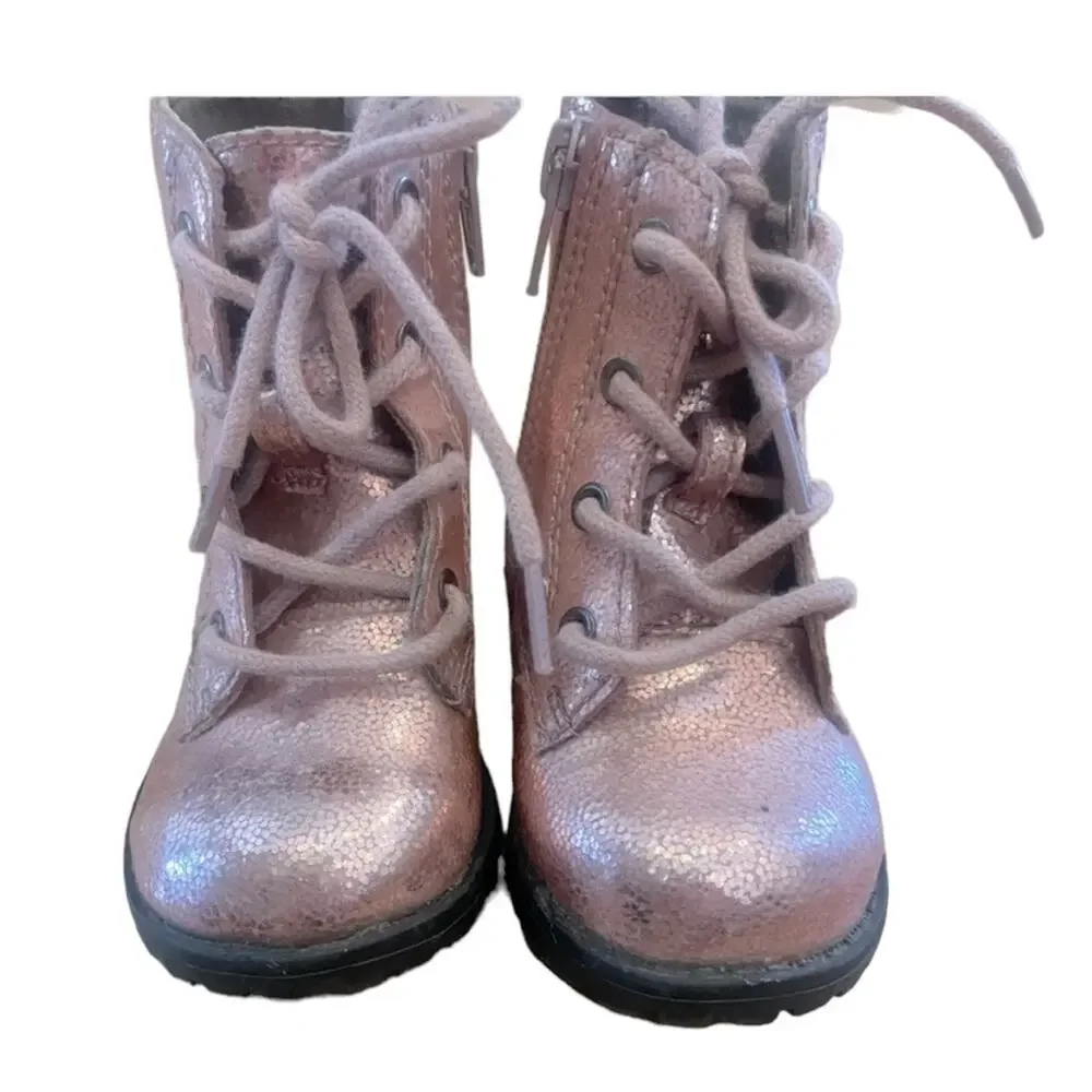Baby gap pink shiny zip boot size 5 baby toddler